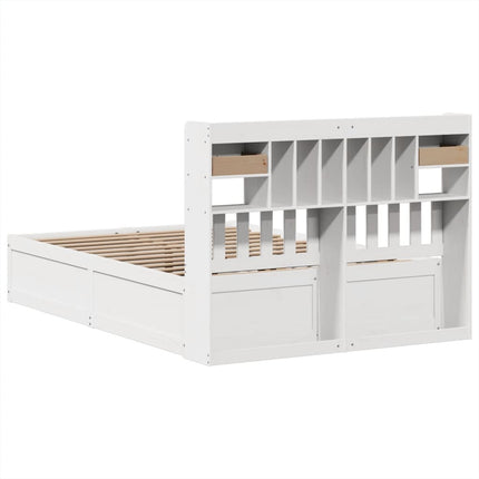 sengeramme uden madras 140x190 cm massivt fyrretræ hvid