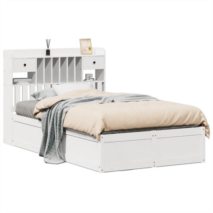 sengeramme uden madras 135x190 cm massivt fyrretræ hvid
