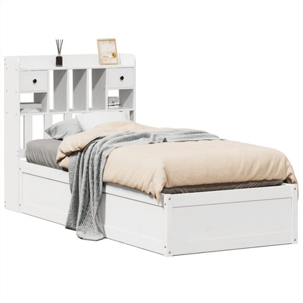 sengeramme uden madras 75x190 cm massivt fyrretræ hvid
