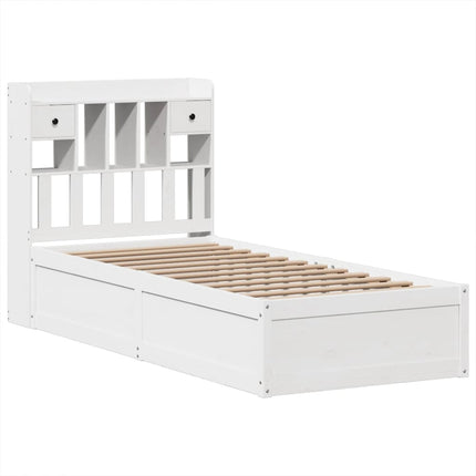 sengeramme uden madras 75x190 cm massivt fyrretræ hvid
