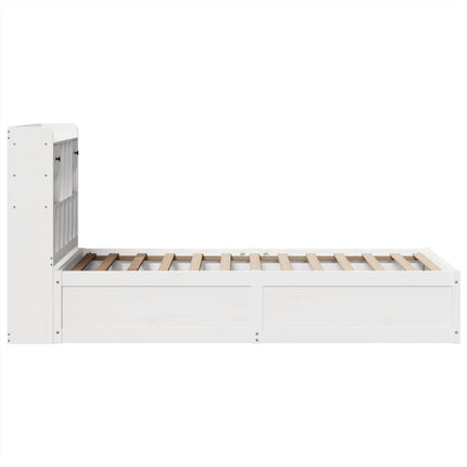 sengeramme uden madras 75x190 cm massivt fyrretræ hvid