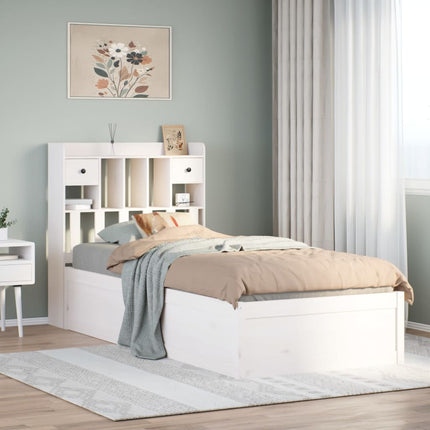 sengeramme uden madras 75x190 cm massivt fyrretræ hvid