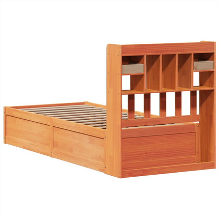 sengeramme uden madras 75x190 cm massivt fyrretræ gyldenbrun