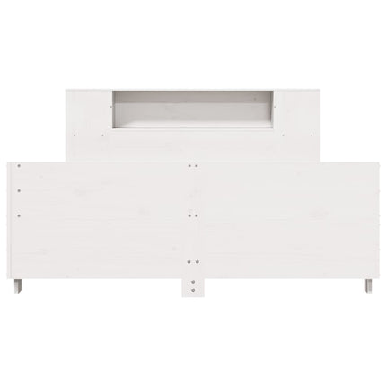 sengeramme uden madras 150x200 cm massivt fyrretræ hvid