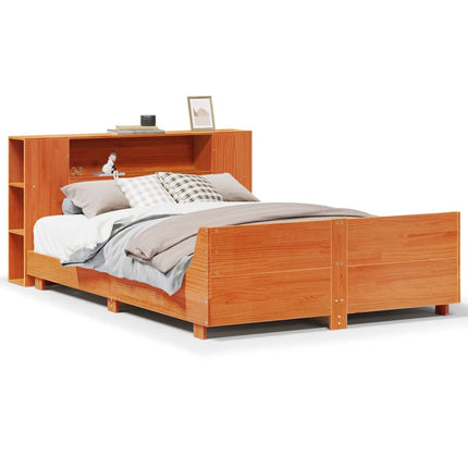 sengeramme uden madras 140x200 cm massivt fyr gyldenbrun