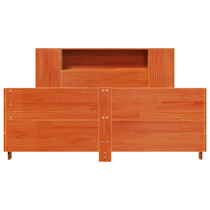 sengeramme uden madras 140x200 cm massivt fyr gyldenbrun