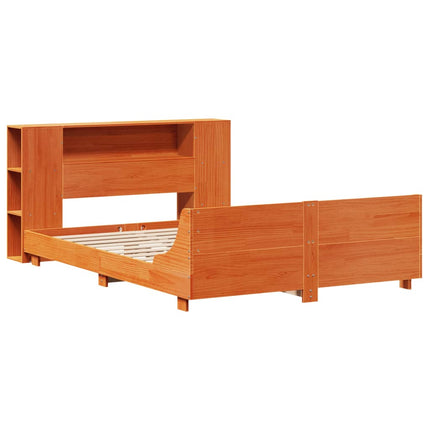sengeramme uden madras 140x190 cm massivt fyrretræ gyldenbrun