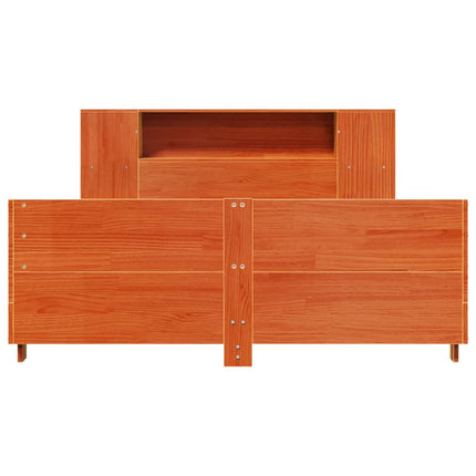 sengeramme uden madras 140x190 cm massivt fyrretræ gyldenbrun