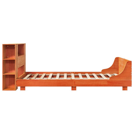 sengeramme uden madras 140x190 cm massivt fyrretræ gyldenbrun