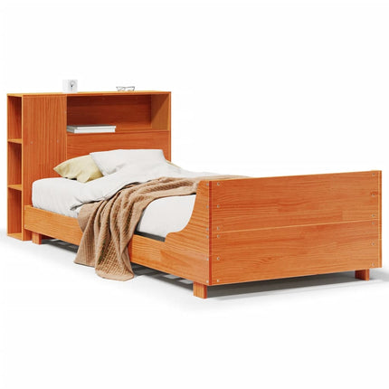 sengeramme uden madras 100x200 cm massivt fyrretræ gyldenbrun