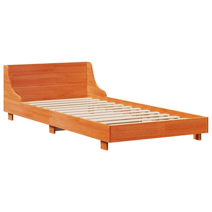 sengeramme uden madras 100x200 cm massivt fyrretræ gyldenbrun
