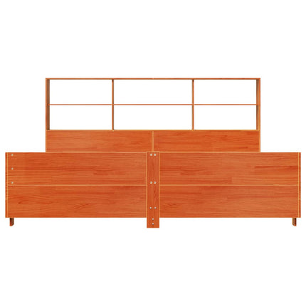 sengeramme uden madras 200x200 cm massivt fyrretræ gyldenbrun