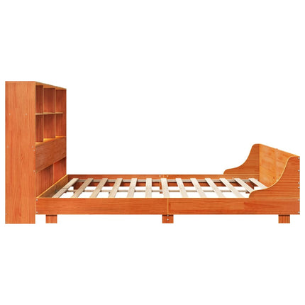 sengeramme uden madras 200x200 cm massivt fyrretræ gyldenbrun