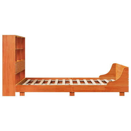 sengeramme uden madras 160x200 cm massivt fyrretræ gyldenbrun