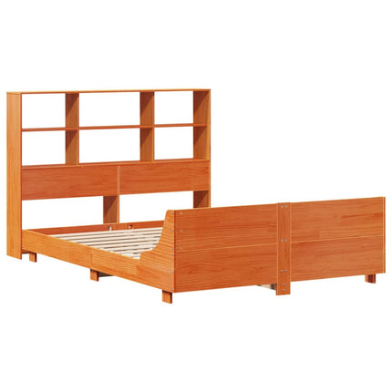 sengeramme uden madras 150x200 cm massivt fyrretræ gyldenbrun