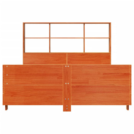 sengeramme uden madras 150x200 cm massivt fyrretræ gyldenbrun