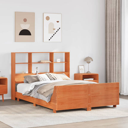 sengeramme uden madras 150x200 cm massivt fyrretræ gyldenbrun