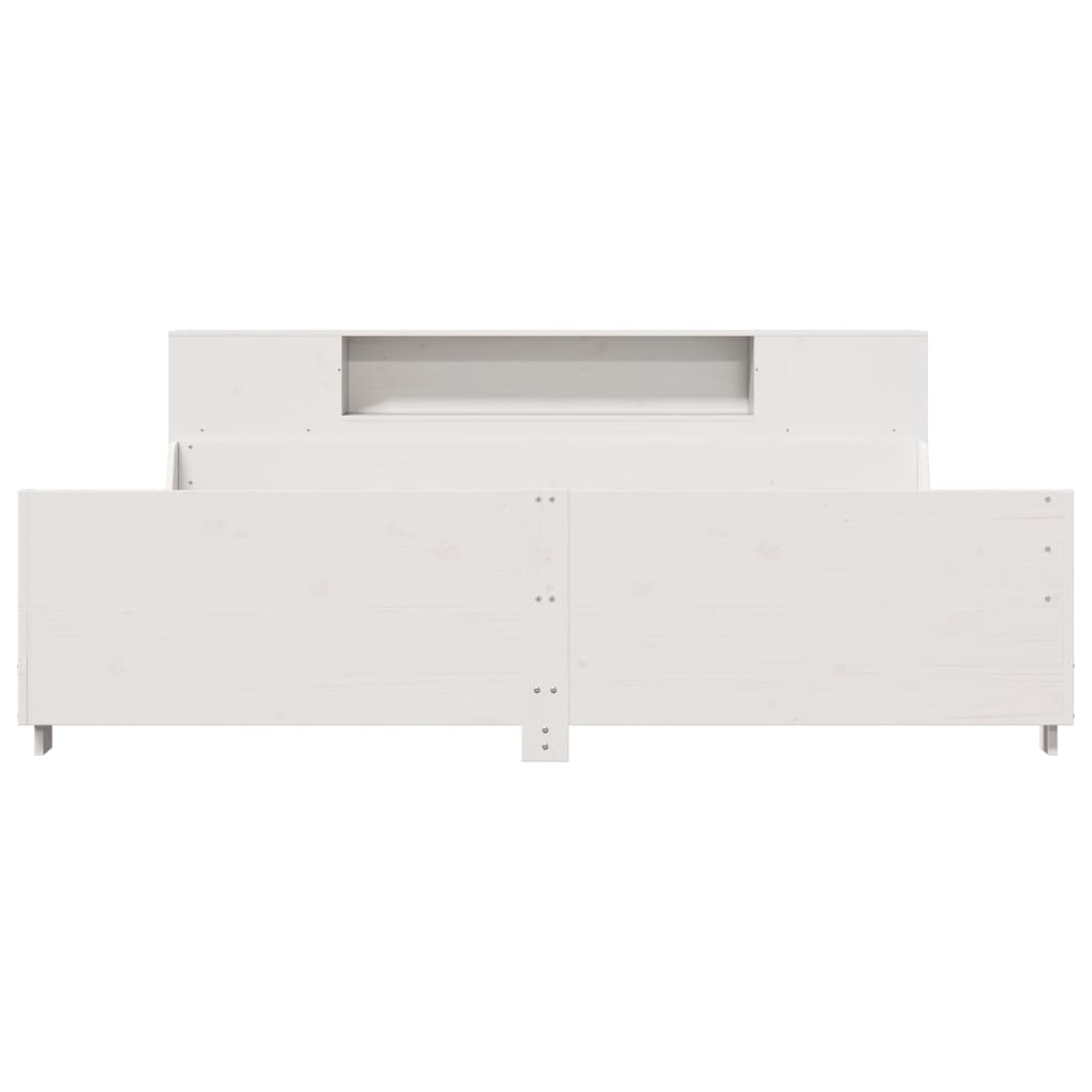 sengeramme uden madras 200x200 cm massivt fyrretræ hvid