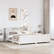sengeramme uden madras 200x200 cm massivt fyrretræ hvid