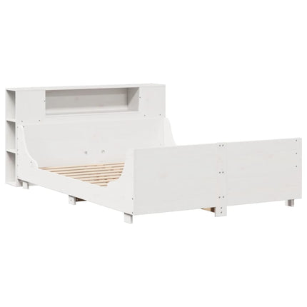 sengeramme uden madras 150x200 cm massivt fyrretræ hvid