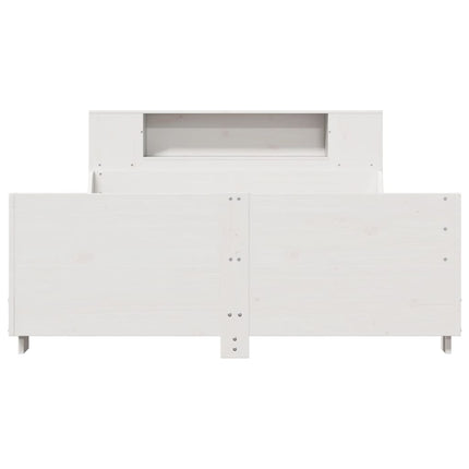 sengeramme uden madras 150x200 cm massivt fyrretræ hvid