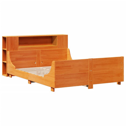 sengeramme uden madras 140x200 cm massivt fyr gyldenbrun
