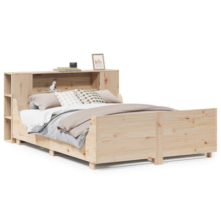 sengeramme uden madras 135x190 cm massivt fyrretræ hvid
