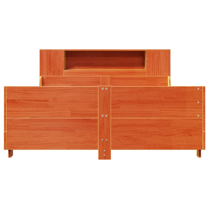 sengeramme uden madras 135x190 cm massivt fyrretræ brun