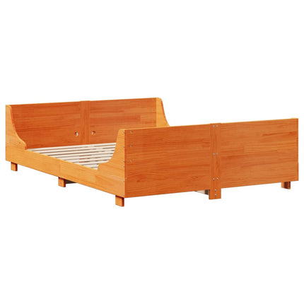 seng med reol uden madras 150x200 cm massivt træ gyldenbrun