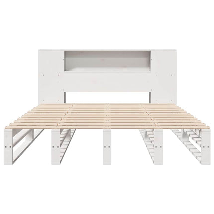 seng med reol uden madras 160x200 cm massivt træ hvid