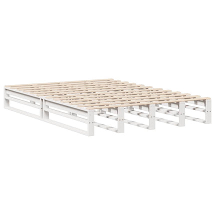seng med reol uden madras 160x200 cm massivt træ hvid