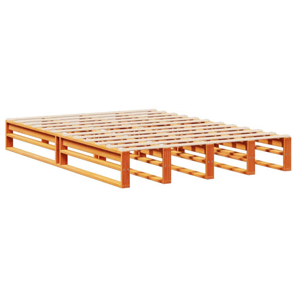 seng med reol uden madras 135x190 cm massivt træ brun