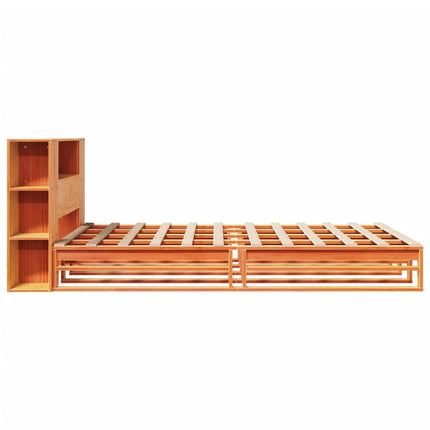 seng med reol uden madras 135x190 cm massivt træ brun
