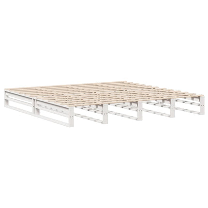seng med reol uden madras 180x200 cm massivt træ hvid