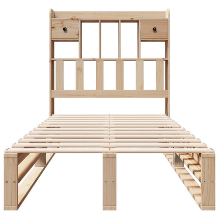 seng med reol uden madras 90x200 cm massivt fyrretræ