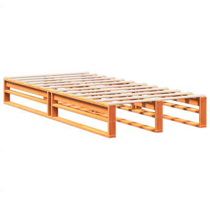 seng med reol uden madras 100x200cm massivt fyrretræ gyldenbrun