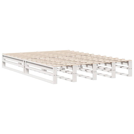 seng med reol uden madras 140x200 cm massivt fyrretræ hvid