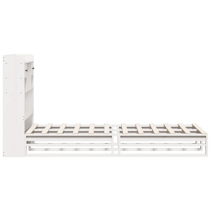 seng med reol uden madras 75x190 cm massivt fyrretræ hvid