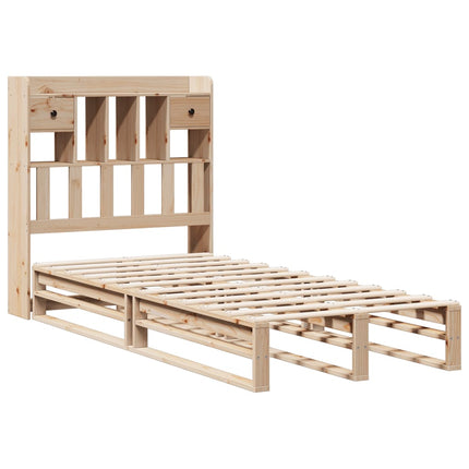 seng med reol uden madras 90x190 cm massivt fyrretræ
