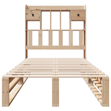 seng med reol uden madras 90x190 cm massivt fyrretræ
