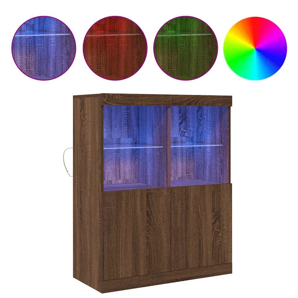 skænk 81x37x100 cm konstrueret træ brun egetræsfarve