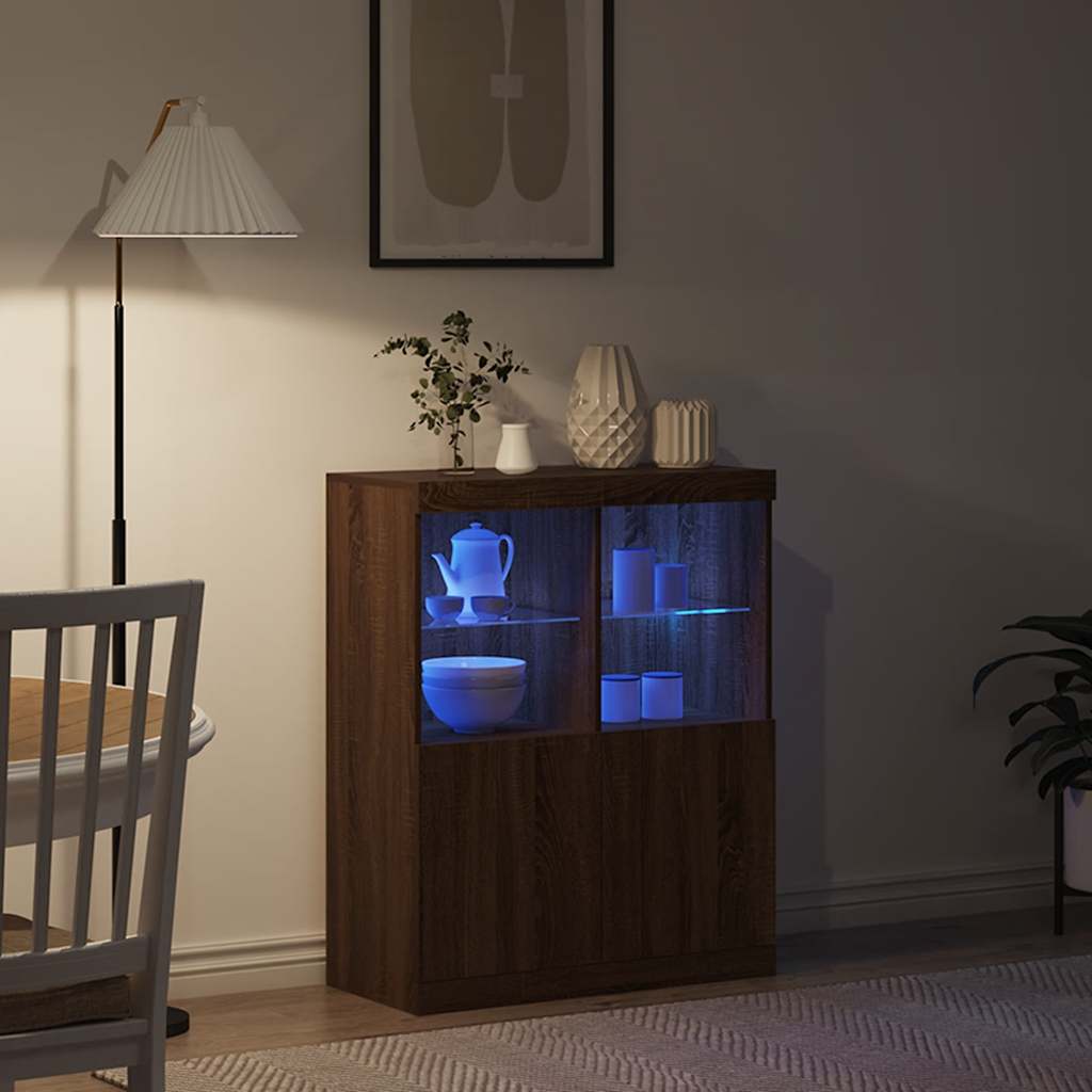 skænk 81x37x100 cm konstrueret træ brun egetræsfarve