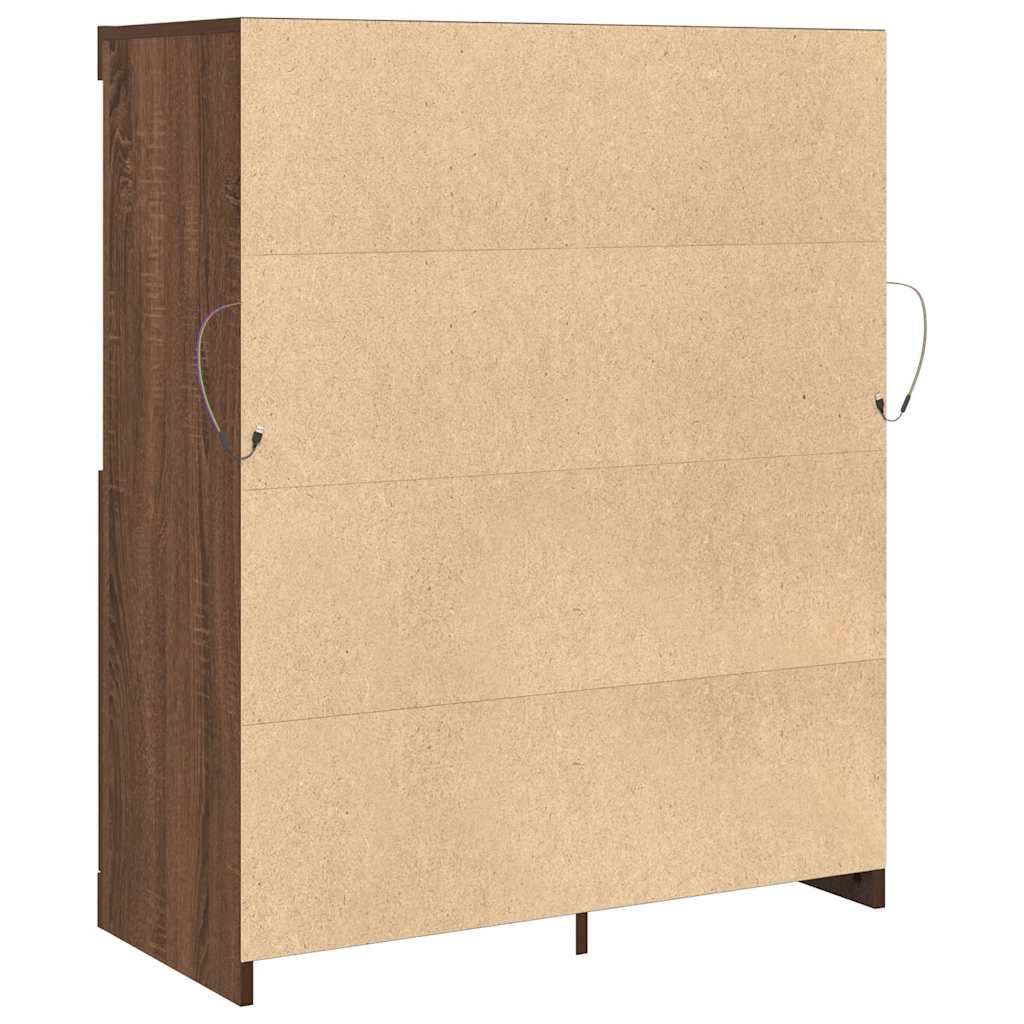 skænk 81x37x100 cm konstrueret træ brun egetræsfarve