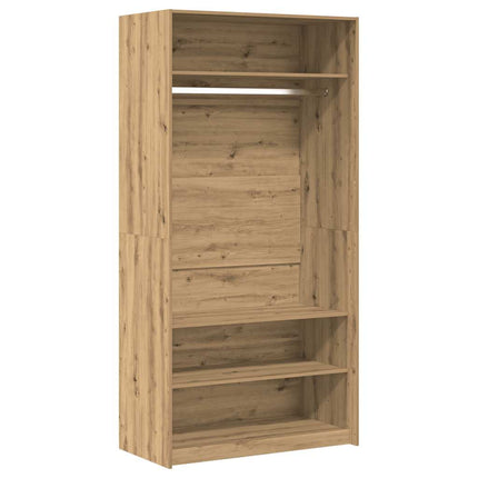 klædeskab 100x50x200 cm konstrueret træ egetræslook