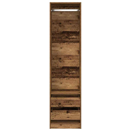 klædeskab 50x50x200 cm konstrueret træ gammelt træ-look