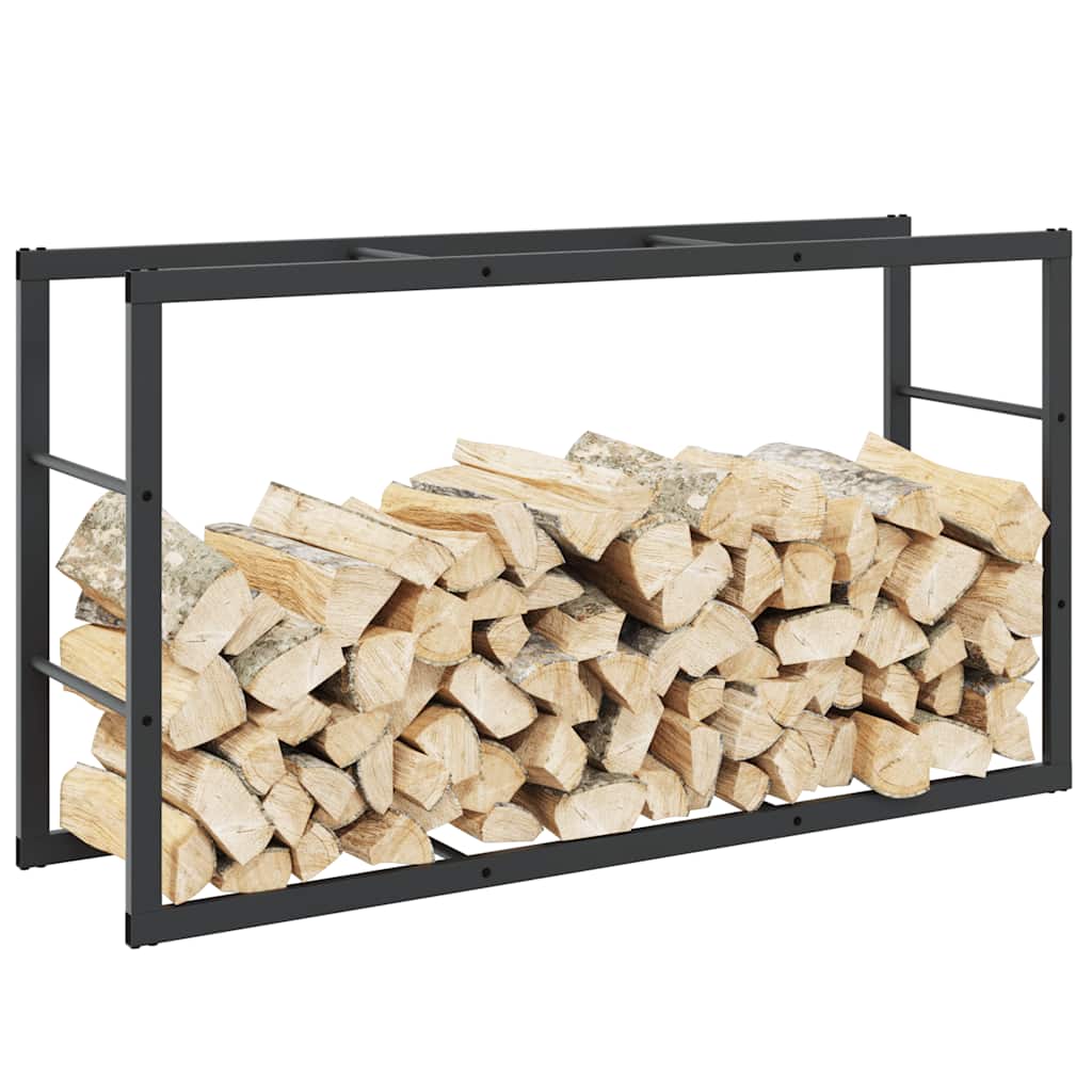 Brændestativ i stål - 110 × 30 × 61 cm, sort
