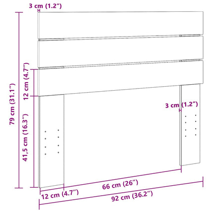 sengegavl 90 cm massivt træ eg