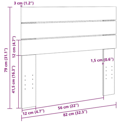 hovedgærde 80 cm massivt egetræ