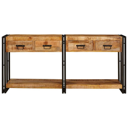 Konsolborde 2 pcs Brun 161 x 33 x 75 cm Massivt mangotræ
