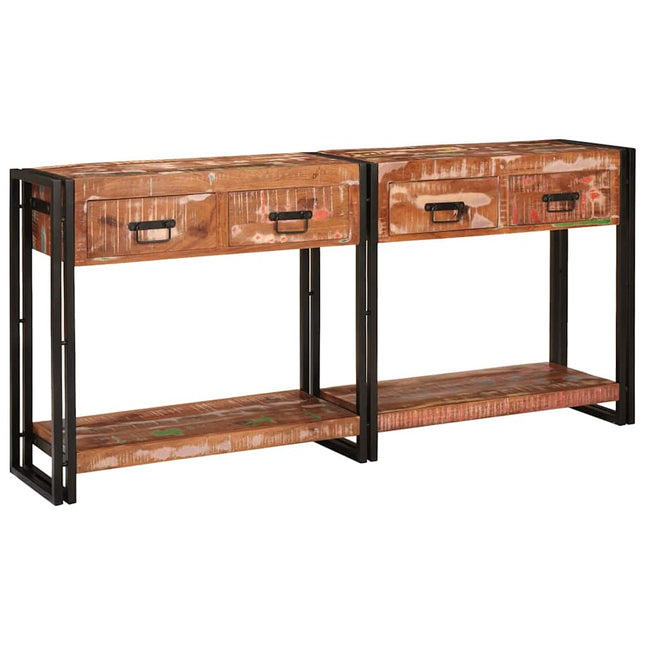 Konsolborde med skuffe 2 pcs Flerfarvet 161 x 33 x 75 cm